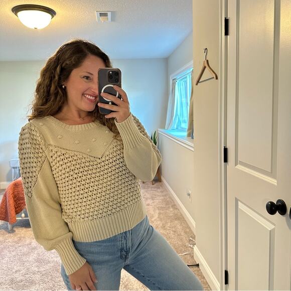 Lucky Brand Cream Bauble Sweater Medium - Picture 4 of 15